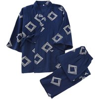 Japanese Style Kimono Cardigan Pants Cotton Pajamas Set Men Bathrobes Yukata Tops Robes Gown Trousers Sleepwear Suit Homewear