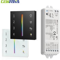 WIFI TUYA RGBCCT LED Strip Smart Controller KIT 5CH DC12V 24V Dimmer RF 2.4G 4 Zone Wall Mounted Touch Panel Remote Controller