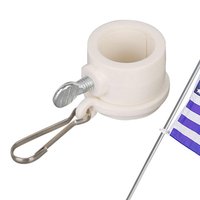 2pcs Plastic Flag Pole Rings 360 Degree Rotating Flagpole Flag Mounting Rings With Fixed Hook Anti Wrap