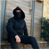 AliExpress Ninja mask hooded men's winter windproof and warm double hat design sports jacket outdoor running and cycling jacket Gothic Hara