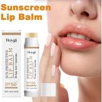 Sun Protective Lip Balm SPF50+ Hydrating Lip Sunblock Fade Lip Lines Nourishing Moisturizing Brighten with Kojic Acid Ceramide
