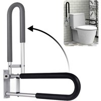 23.6-inch Durable Adjustable Aluminum Alloy Toilet Safety Rail - Bathroom Handrail for Elderly, Disabled - Support Aid