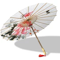Oil-paper Fringe Rainproof Cloth Umbrella Ancient Props Hanfu Dance Umbrella Performance Classical Decorative Craft Umbrella