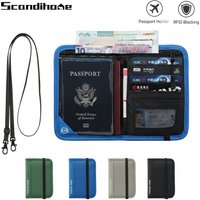RFID Travel Wallet Passport Holder Credit Card Organizer Zipper Pouch Document Organizer Anti Theft Travel Accessories