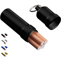 Aluminum Cigarette Case Holder with Key Ring Waterproof Round Cigarettes Pocket Box