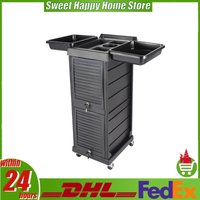 Rolling Trolley Cart 7-Tier Beauty Barber Storage Organizer with Lockable Drawers and Wheels for Salon