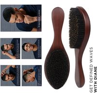 Men Afro Pro Wave Brush Curve 360 Wave Brush Bristles and Nylon Beard Styling Brush