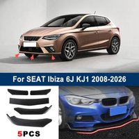 5Pcs Adjustable Sectional Front Bumper Lip Spoiler Splitter For SEAT Ibiza 6J KJ1 2008-2026 2009 Car Exterior Modification Parts