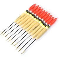 NGB 10PCS Winter Fishing Float Barguzinsky Fir 3g 4g Ice Fishing Bobber Short Vertical Buoy Fishing Accessories
