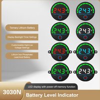Universal Battery Level Indicator LED Display Power-Off Memory Function DC 7-55V Compatible with Lithium & Lead-Acid Batteries