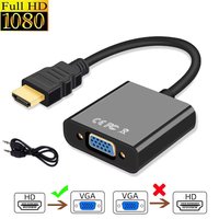 1080P HDMI-compatible to VGA Cable Adapter HDMI Male to VGA Female Adapter Video Converter With 3.5mm Audio Cable For PC Laptops