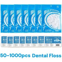 Family Pack Disposable Dental Floss Picks Bow Shaped Floss Toothpick Ultra-Strong Floss for Teeth Cleaning Home Use Oral Hygiene