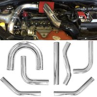 Universal Aluminum Tube 51mm Pipe Racing Car Intercooler Cold Air Intake 0/45/90/180 Degrees L/S Type 500mm