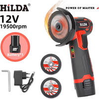 HILDA Angle Grinder 3inch Mini Cordless Handled Angle Grinder Multifunctional Cutting and Polishing Rechargeable Electric Tool