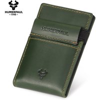 HUMERPAUL Luxurious Leather Small Card Holder Travel Slim Wallet For Men RFID Blocking Credit Retro Credit Card Purse