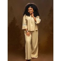 Two Piece Sets Women Autumn Long Sleeve Shirt Pants and Blouse Set Casual and Elegant Homewear Set Wholesale Dropshipping