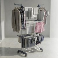 Foldable 4-Tier Clothes Drying Rack with Wings & Wheels – Heavy Duty Laundry Airer for Indoor & Outdoor Use 76×50×178cm