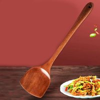 Household Wooden Spatula for Non-Stick Pans, Long-Handled Wooden Cooking Spatula for Home Use, 1 Piece