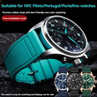 20mm 21mm 22mm Fluoro Rubber Strap for IWC Big Pilot Mark 18 Portugieser Quick Release Waterproof Sport Men's Watch Band