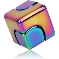 Square Decompression Spinning Top Dice Alloy Cube Anti-Anxiety Fingertip Toys Hand Fidget Spinner Vent Toys Flipo Flip For Kids