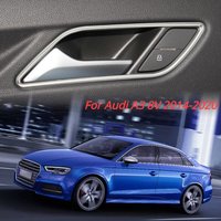For Audi A3 Accessories 8V 2014-2019 4pcs Stainless Steel Interior Door Handle Bowl Frame Cover Trim Styling Auto Assesories