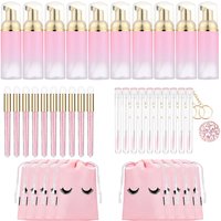 Grafting Eyelash Cleaning Kit 60ML Empty Foam Pump Dispenser Pore Deep Cleaning Brush Eyelash Extension Tube EVA Storage Bag