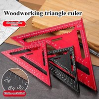 7''/12'' Metric High-Precision Aluminum Alloy Woodworking Triangle Ruler with Right Angle Protractor & Portable Marking Gauge