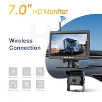 Degreat 7" Auto-IPS-Bildschirmmonitor, kabellose Rückfahrkamera, wasserdicht, mit BSD für LKW/Bus/Wohnmobil