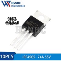 10PCS IRF4905 IRF4905PBF TO-220 74A 55V P-channel Power MOSFET Transistor 100% New Original