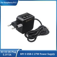 Raspberry Pi 5 Power Supply USB Type-c 27W 5.1V 5A Power Supply EU US UK Plug Power Adapter for Raspberry Pi 5