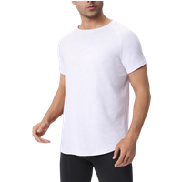 Men Summer Cotton Shirt Short Sleeves Seamless Round Neck Top Bodybuilding Thin T-shirt Elastic Breathable Undershirt Pullover