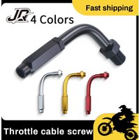 Universal 90 Degree CNC Aluminum Throttle Cable Adjuster M10 Screw Head For Motorcycle Dirt Bike Scooter