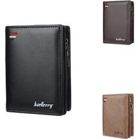 Pcs/【Baellerry Brand】Men's Short Wallet, Multiple Card Slots with Zippered Coin Pocket, Portable Business Wallet