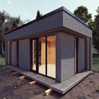 8-Person outdoor wet and dry steam sauna room Solid wood shower room with beamed windows