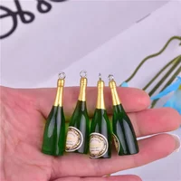 10pcs 3D Prosecco Resin champagne Bottle Charms for Woman Earring DIY Fashion Jewelry Accessories