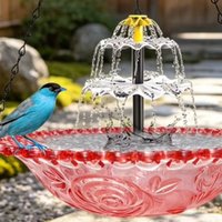Solar Hanging Bird Bath With Fountain Pump Metal Garden Water Feature For Wildlife Attraction Outdoor Decoration