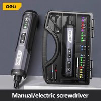 Deli 4V Mini Electrical Screwdriver Set Portable LED Kit Smart Cordless Electric Screwdrivers USB Rechargeable Hand Drill Tools