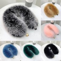 Women Furry Fur Collar Faux Fox Fur Collar Shawl for Winter Coat Hood Fur Decor Plush Fake Fur Scarf Parkas Jacket Fur Collars