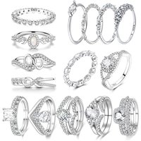 High Quality 925 Sterling Silver Sparkling Square Diamond Heart-Shaped Pavé Ring Exquisite Party Gifts For Friends