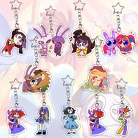 Pomni Jax Acrylic Keychain Gangle Ragatha Kawaii Student Caine Collection Pendant Decoration Girl Ragatha Birthday Gift