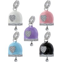 ZHUKOU Large 16×34mm Enamel Drip Oil Craft Inlaid CZ Stone Bell Pendant Ladies Jewellery Accessories Wholesale: VD1570