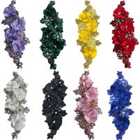 1pc Crystal Rhinestone Flower Applique Handsewn Sew-on Patch for Bridal Gown Couture Shoulder Corsage Decor Sparkling Glass Bead