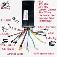 AliExpress NONE 1000W-2000W 40A E-bike 3-mode sine wave brushless motor controller 36V/48V-64V for No. 2 protocol LCD display e-bicycle scooter