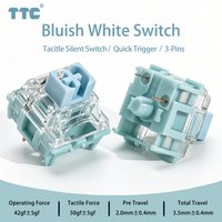 TTC Bluish White Silent Switch 42gf Tactile Creamy Switches MX Dustproof 3 Pins RGB Custom For Gaming Mechanical Keyboard Gamer