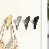 Light luxury leaf coat hook creative coat hook door back entrance wardrobe single coat hook screw installation high-end hook