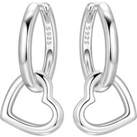 Orstarry 925 Sterling Silver Simple Heart-shaped Earrings Original Jewelry Drop Earrings Jewelry Party Anniversary Gifts