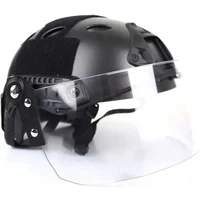 AliExpress NONE Tactical Helmet Goggles with Horns Detachable FAST MICH Helmet Anti Fog and Riot CS Adjustable Riding Protective Goggles