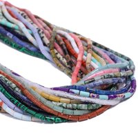 2x4mm Column Shape Natural Stone Turquoise Lapis Lazuli Topaz Beads Tube Spacer Beads for Jewelry Making DIY Energy Bracelets