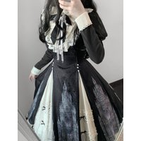Unknown Star Original Authentic Church Bell Long Sleeve Elegant Lolita Dress Spring/autumn New Retro Gothic Dress