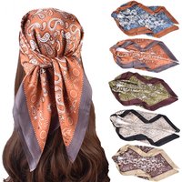 70*70cm Luxury Cashew Print Scarves For Women Silk Scarf For All Seasons Retro Versatile Neck Gaiter Shawl Ladies Wraps Hijab